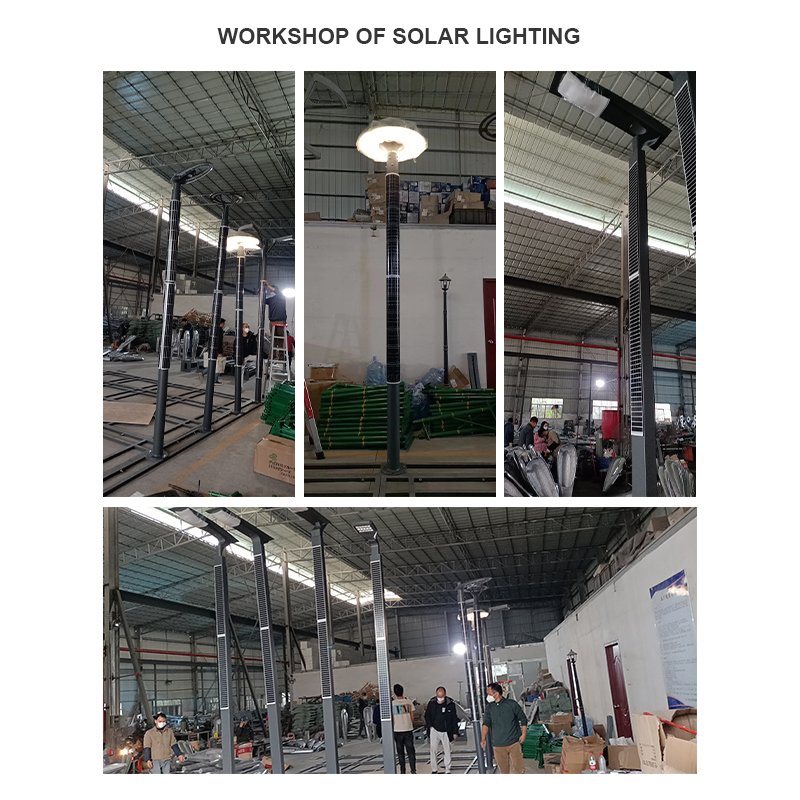 COLL Modern Designed 12w Oval Solar Light Pole Shape Bright Solar Light LED Solar Power Garden IP65 3 Cloudy and Rainy Days 120