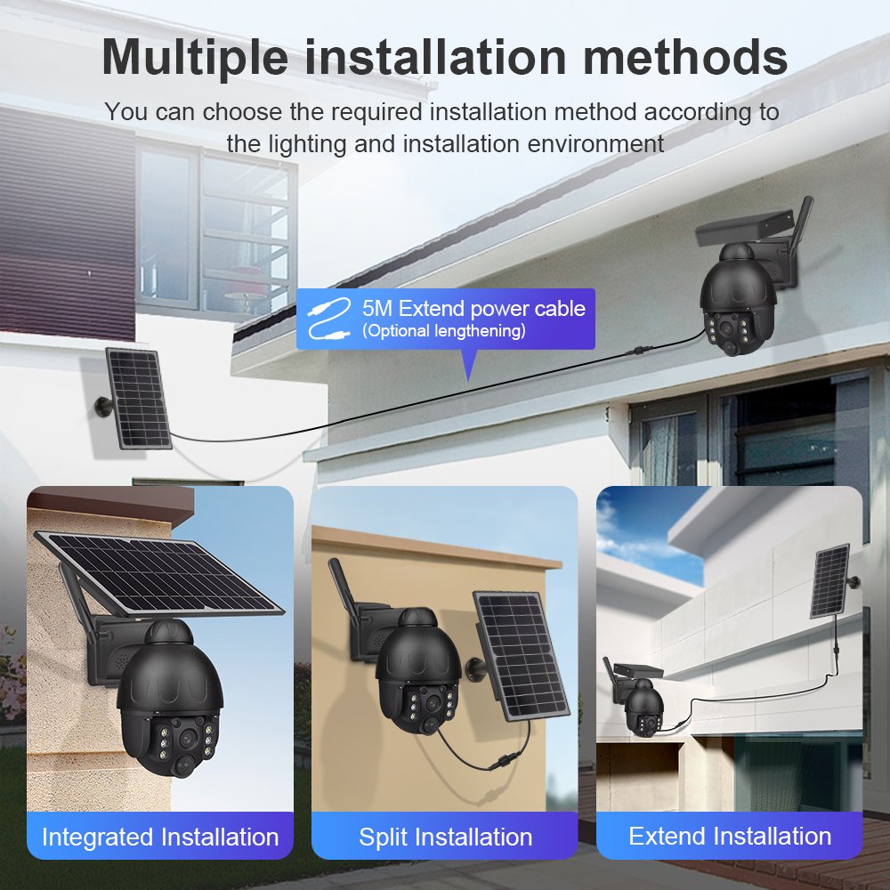 Wireless Camera System Security WIFI CCTV Solar Camera Smart PTZ Ubox Outdoor S10 4MP 2MP 4G LED 50 CE Lithium Lifepo4 Battery