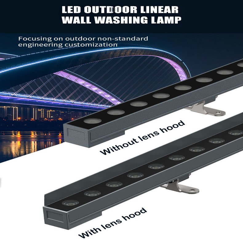 Ceiling Outdoor IP65 Customized Cheap 24w RGB Linear Wall Washerwash bar light matt Facade Light Led Wall Washer Rgbw