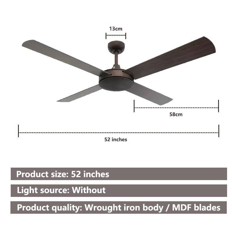 European Styles ABS Ceiling Fan 3 Blade remote control fan ceiling light with led light