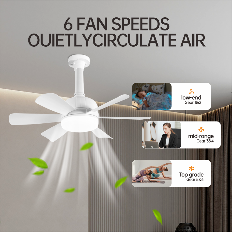 Socket Ceiling Fans with Lights and Remote with Dimmable Led Light Bulb E26/E27 Screw Bedroom Living Room Kitchen Garage