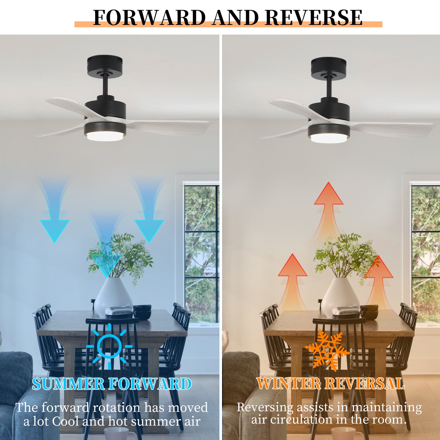 Modern Luxury Electric Ceiling Fan 5 Blades ABS Wall Control & Remote for Outdoor Ceiling Fan with Light