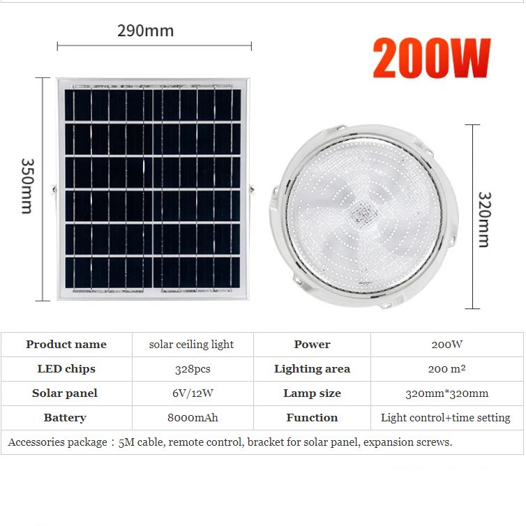 solar powered led ceiling light led 100 watt 200 watt 300 watt solar powered ceiling light for outdoor and indoor