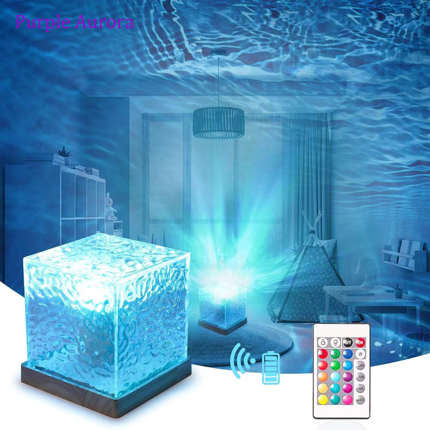 Lighting Decoration Home Christmas Water Pattern Ripple Atmosphere Desk 16 Colors LED Crystal Table Lamp Night Light