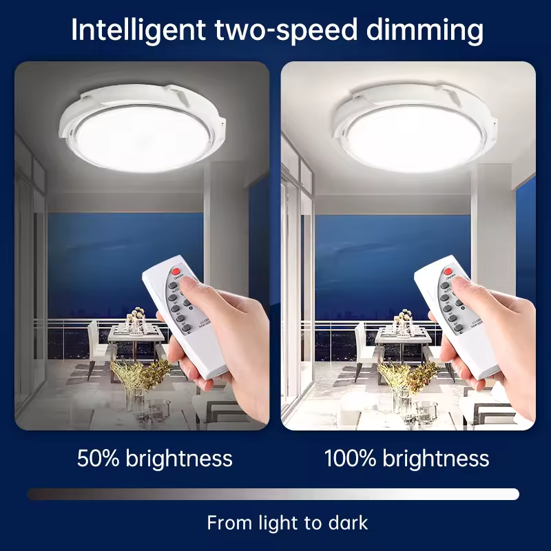 Waterproof Ip65 Outdoor Garden Indoor 100W 200W 300W 400W 500w Intelligent Solar LED Ceiling Light With Remote Control