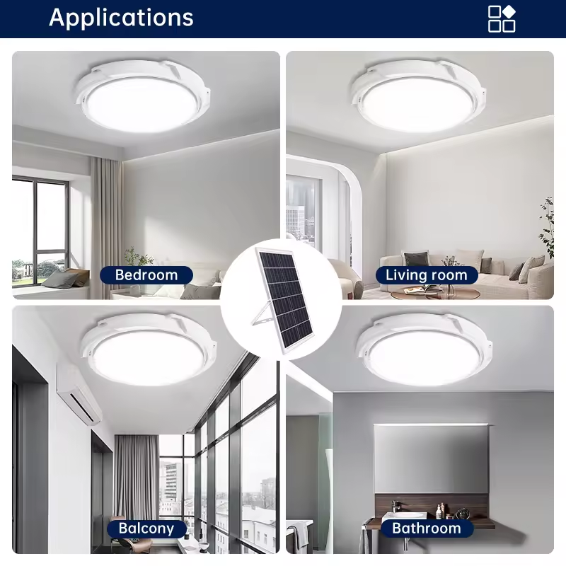 Waterproof Ip65 Outdoor Garden Indoor 100W 200W 300W 400W 500w Intelligent Solar LED Ceiling Light With Remote Control