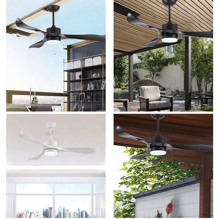 Simple Design CB CE Certified Outdoor Waterproof Rating 52 Inch Remote Control Ceiling Fan With Light