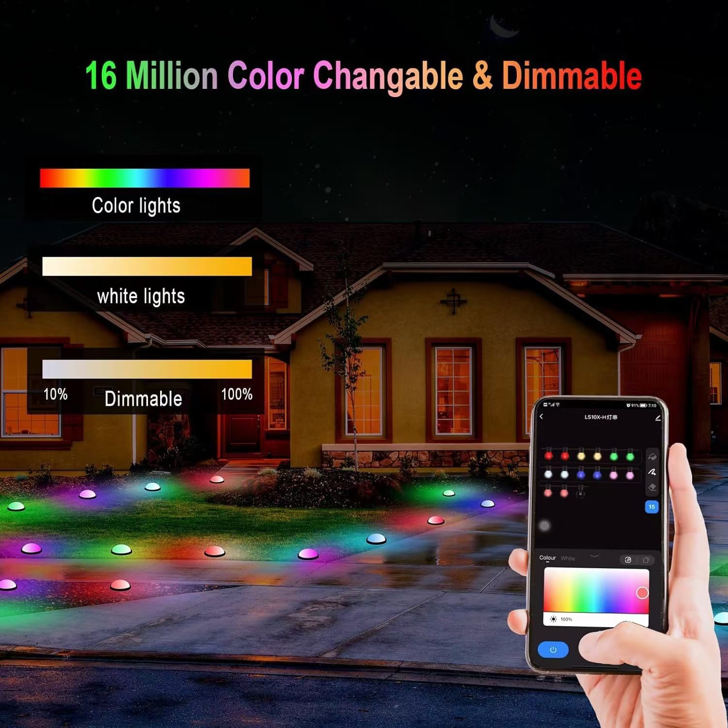 WIFI graffiti smart APP voice control LED outdoor courtyard lawn garden Christmas led spot light