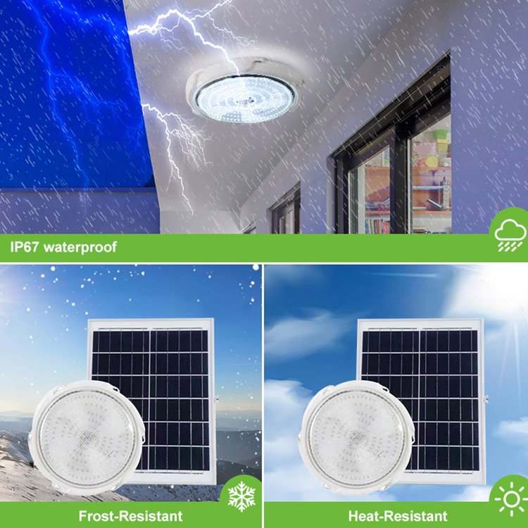 Energy Saving Front Corridor Balcony Waterproof Ip67 Solar Ceiling Lamp 25w 50w 100w 200w 300w 500w Led Solar ceiling Light