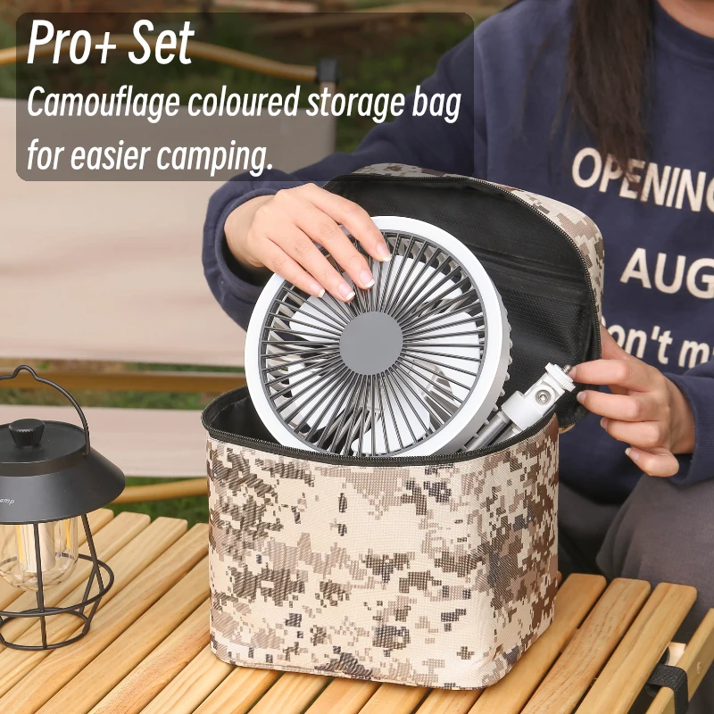 Multifunction Home Appliances USB Chargeable Desk Tripod Stand Air Cooling Fan with Night Light Outdoor Camping Ceiling Fan