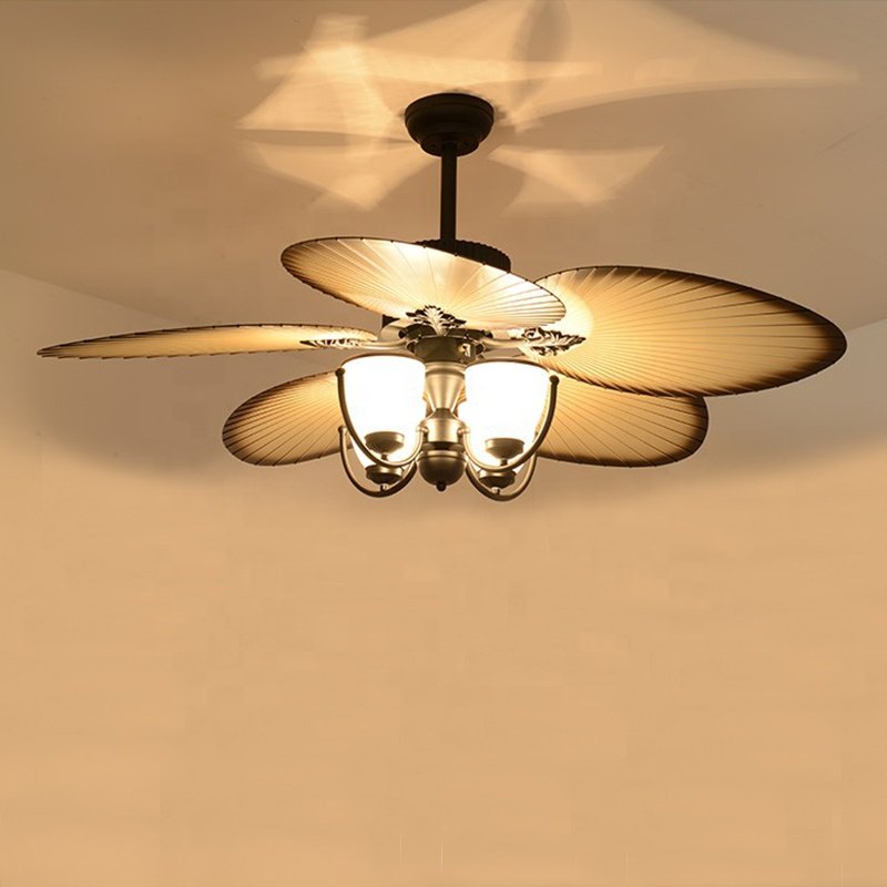 Black-and-white creative design ABS blades ceiling fan light 220V home commercial indoor and outdoor luxurious decorative light