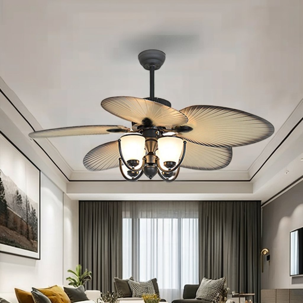 Black-and-white creative design ABS blades ceiling fan light 220V home commercial indoor and outdoor luxurious decorative light