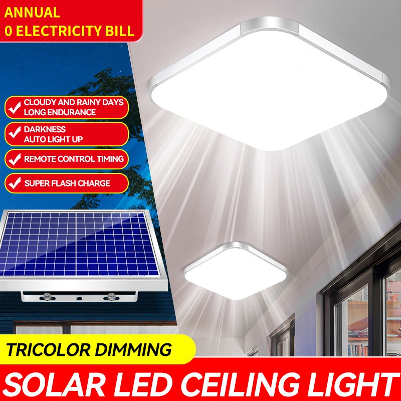 LED Ceiling Lamp Indoor moisture mosquito prevention Round Solar Power Garden Courtyard Waterproof LED Solar Ceiling Light