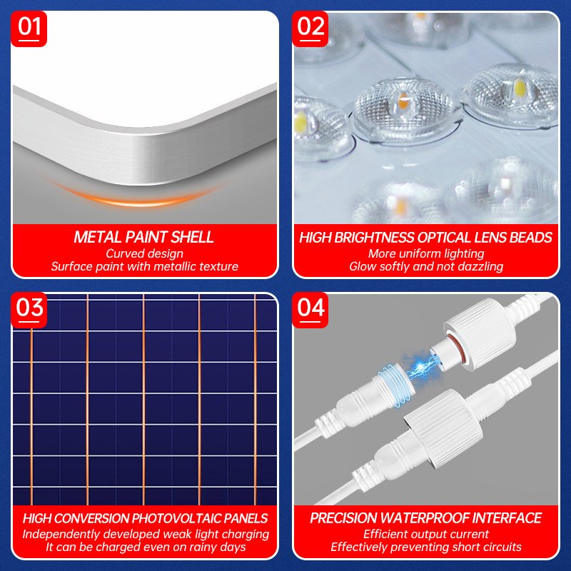 LED Ceiling Lamp Indoor moisture mosquito prevention Round Solar Power Garden Courtyard Waterproof LED Solar Ceiling Light