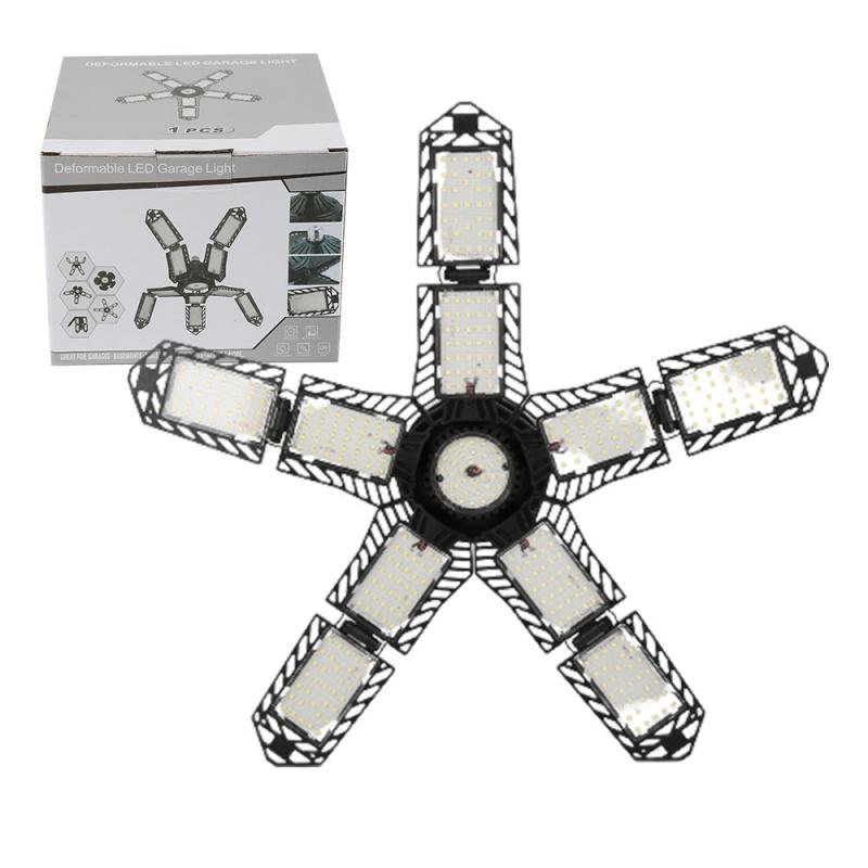 Deformable Ceiling Light Foldable Fan Blade Light For Warehouse Workshop Deformation Lamp 180W LED Garage Light