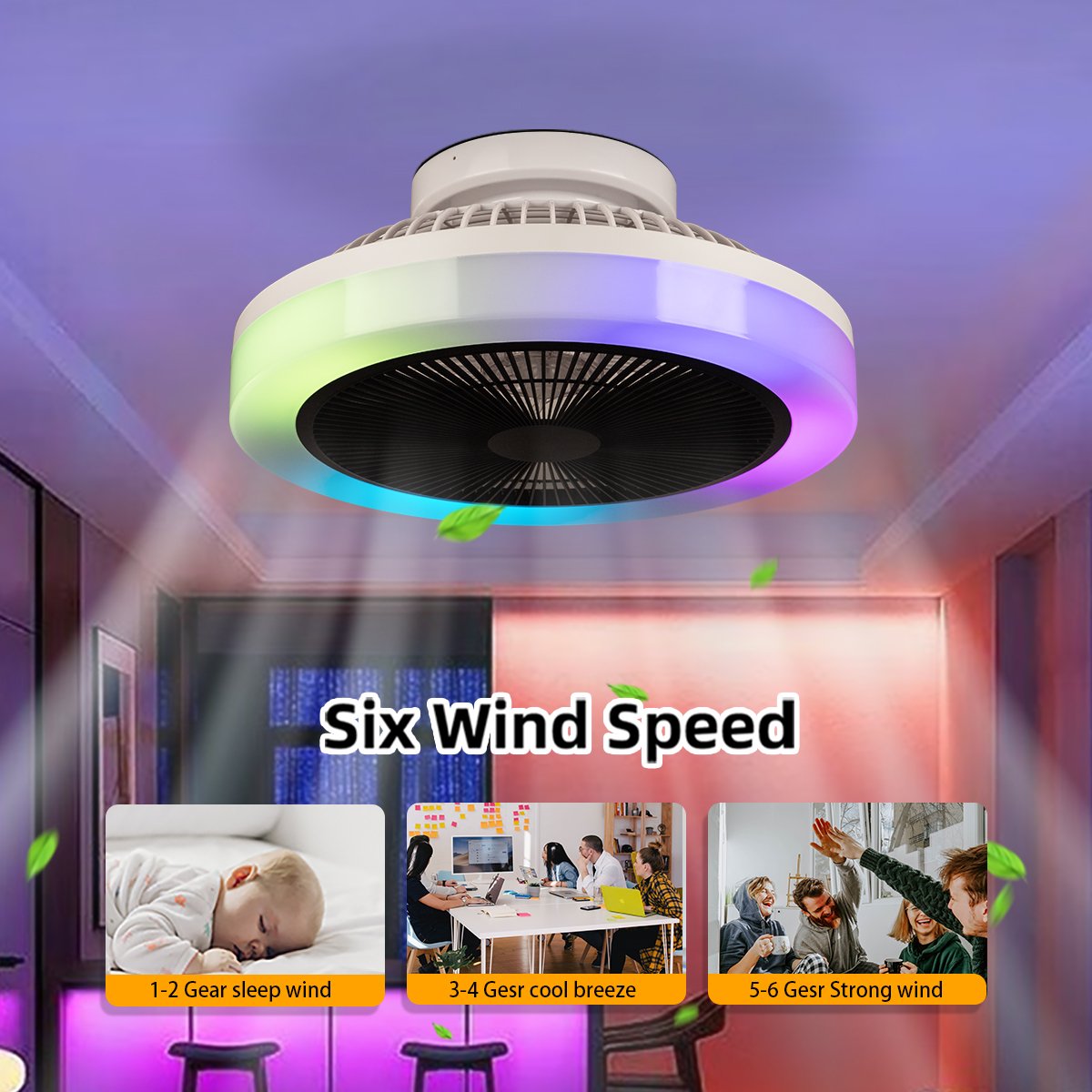 18 Inch Ceiling Fan Decorative Smart Remote Control TUYA APP Modern Bldc Ventilador Ceiling Fan with Light