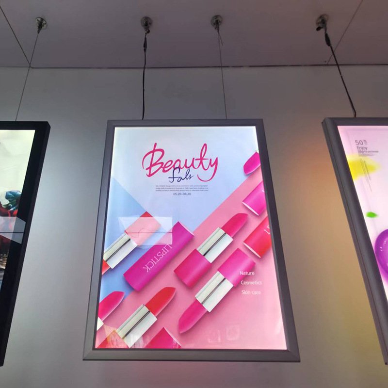 Ultra Thin LED Light Box Ceiling Aluminum Frame Menu Board Business Display Led Backlit Light Box Advertising Hanging Light Box