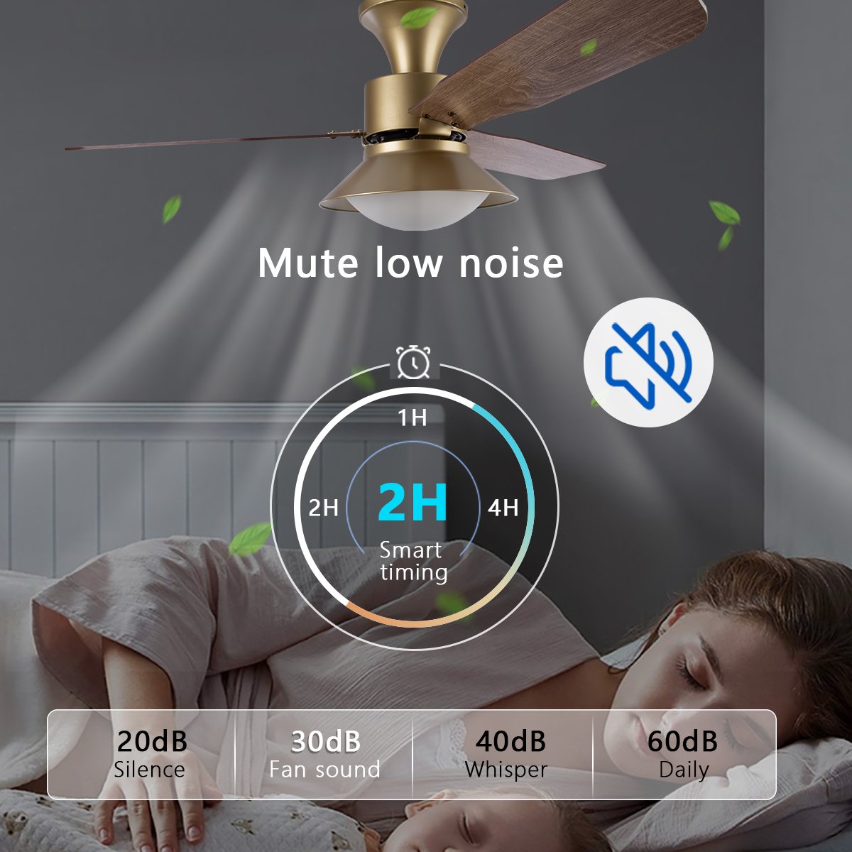 NEW Ceiling Fan Fans with Lights Remote Control Bedroom Decor Lamp Silent Modern Ceiling Fan Light for Living Room