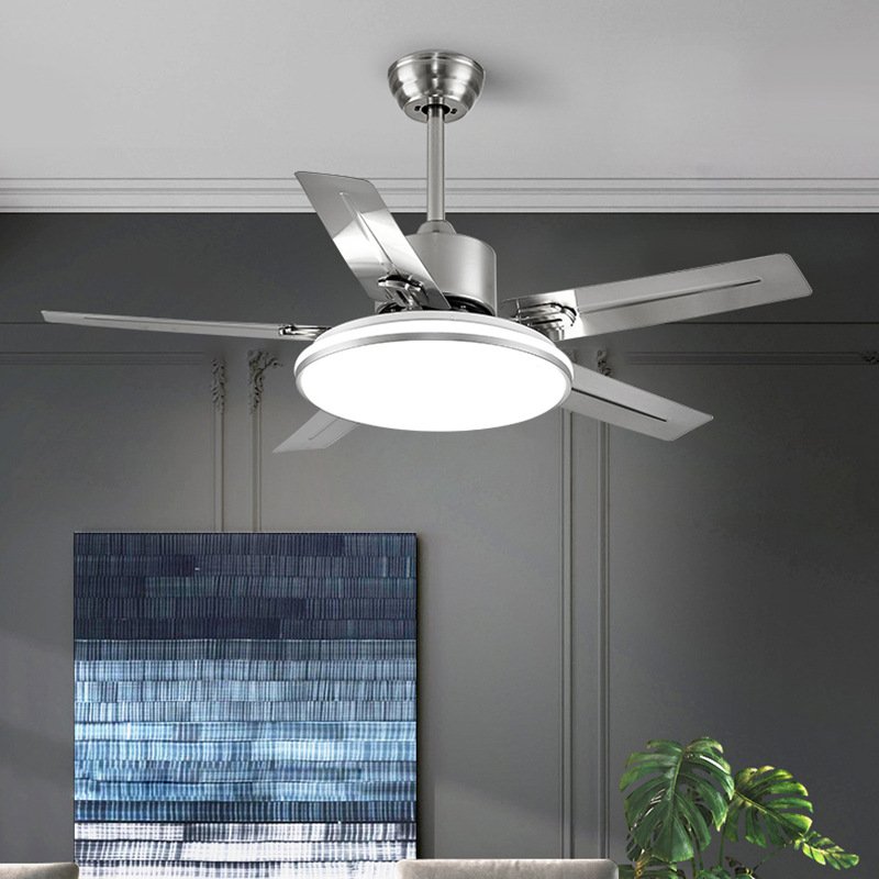 Black chandelier 52 inch ceiling fan light DC fan iron blades led lights Remote Control ceiling light fan lamp