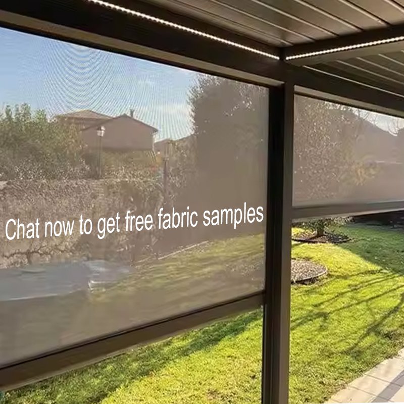 Easy installation Commercial Eco-friendly Windproof 95% UV Block Modern Manual Electric Zipper Outdoor Horizontal Roller Blinds