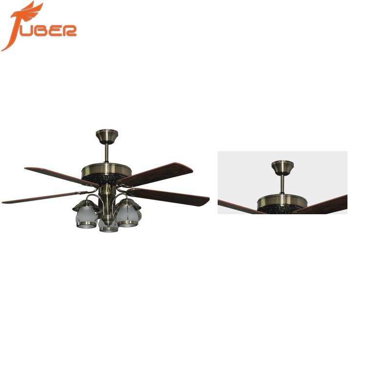 Luxury decorative lighting ceiling fan with solid wood blades 3 led ceiling fan with light electric underlight fan