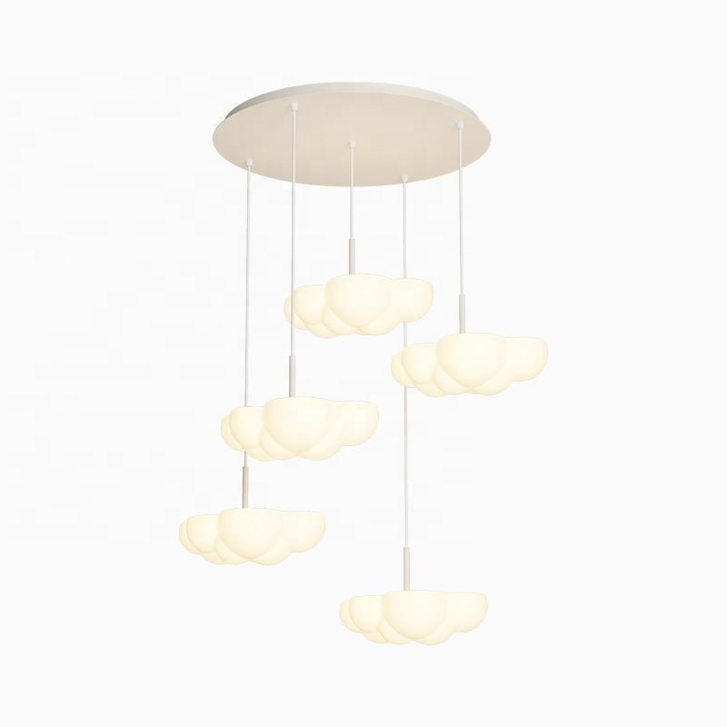 Simple Modern Design LED Pendant Lamp White Iron Acrylic Ceiling Hanging Lamp Living Room Bedroom Indoor Home Light Decor
