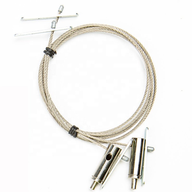 Custom Wall Mounted Type Acoustic Ceiling Hanger Wire Rope Suspension System Hanging Bar Kits with Gripples for pendant light