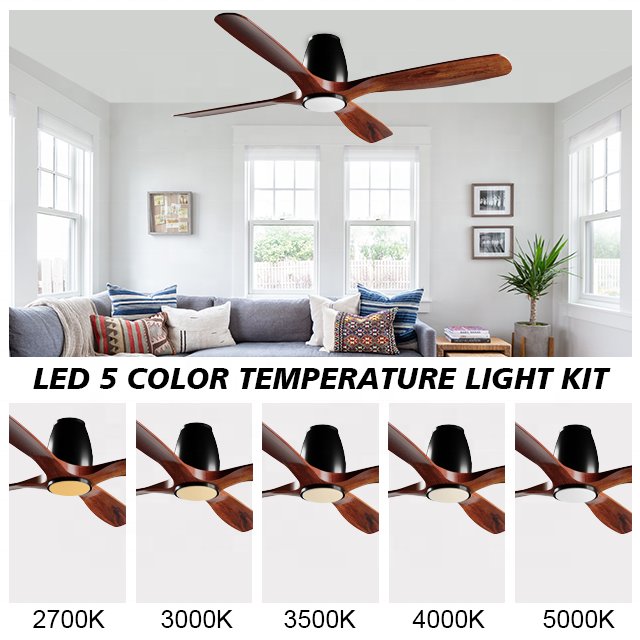 smart fan ceiling fan 60 inches dc motor modern 4 solid wooded blades ceiling fan with remote control