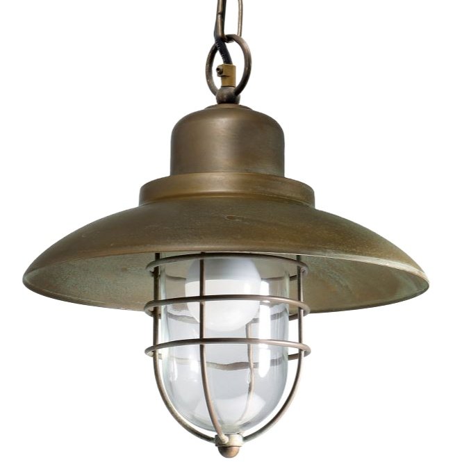 Ceiling lamp in die-cast brass and brass plate, available in different finishing, the E27 lamp socket for pubs restaurants homes