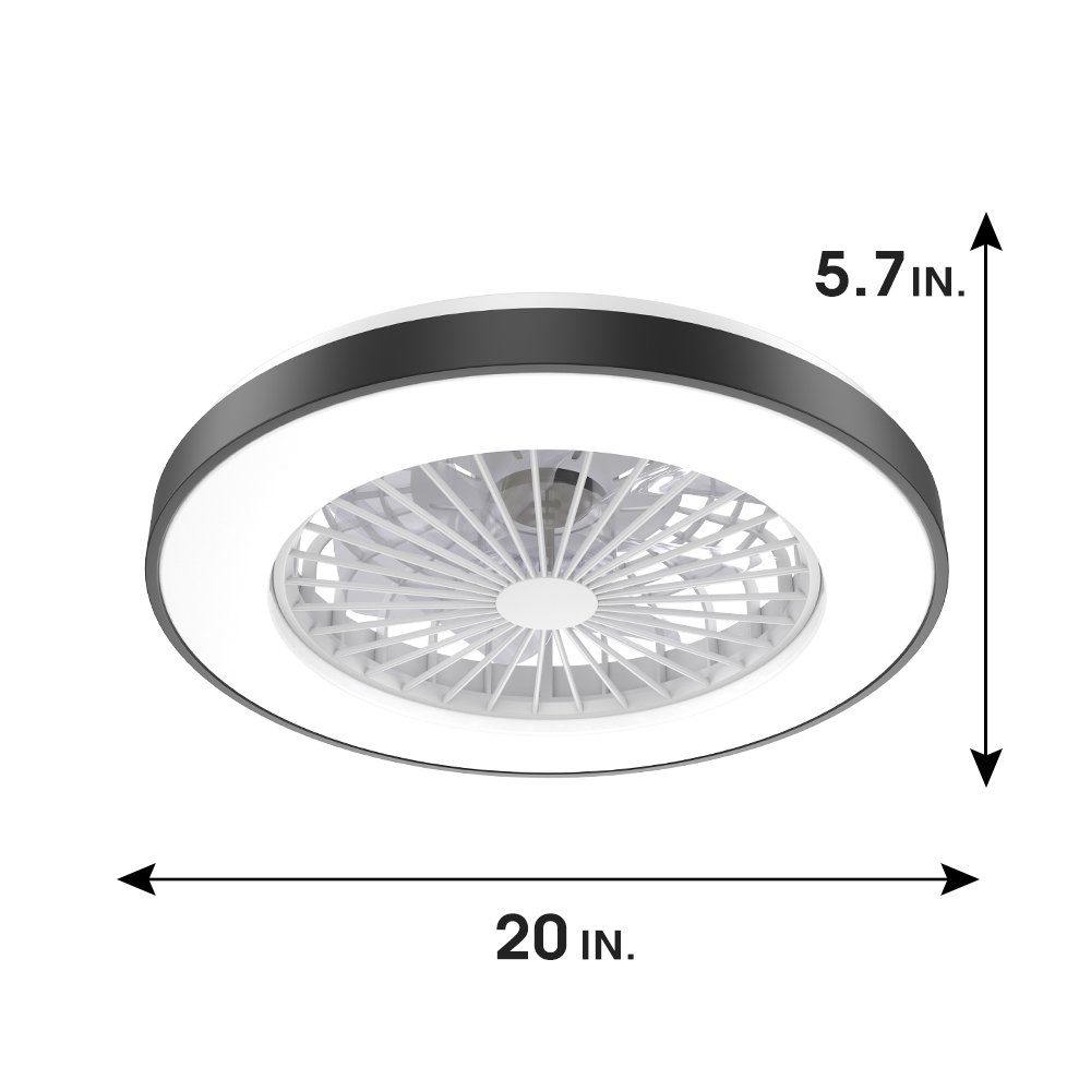 Modern 360 Degree Rotation Fan With Led Lights Quiet Ceiling Fans For Bedroom Living Room