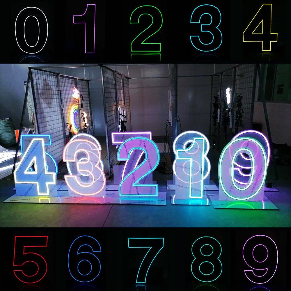 Winbo Free Design Rgb Neon LED Numbers Signs Standing Hang No Moq Logov 3ft 4ft Letters Large Flex Custom Neon Numbers