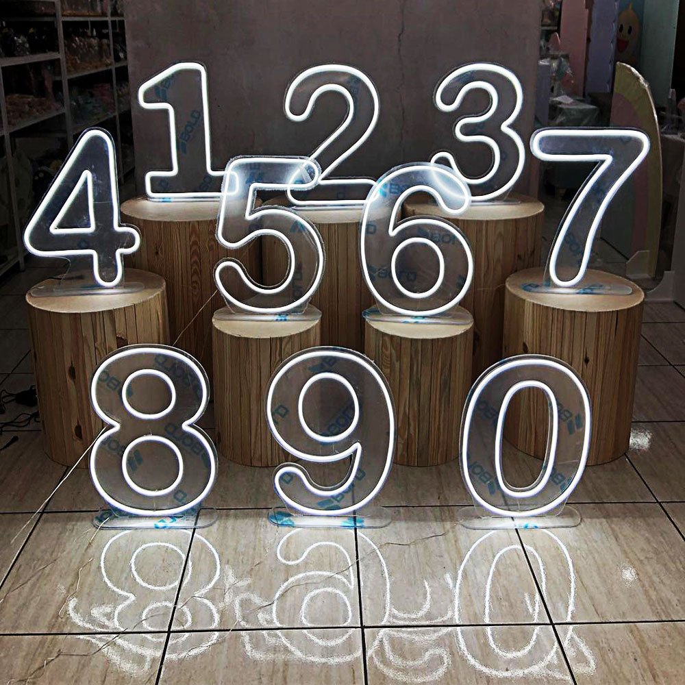 Winbo Free Design Rgb Neon LED Numbers Signs Standing Hang No Moq Logov 3ft 4ft Letters Large Flex Custom Neon Numbers