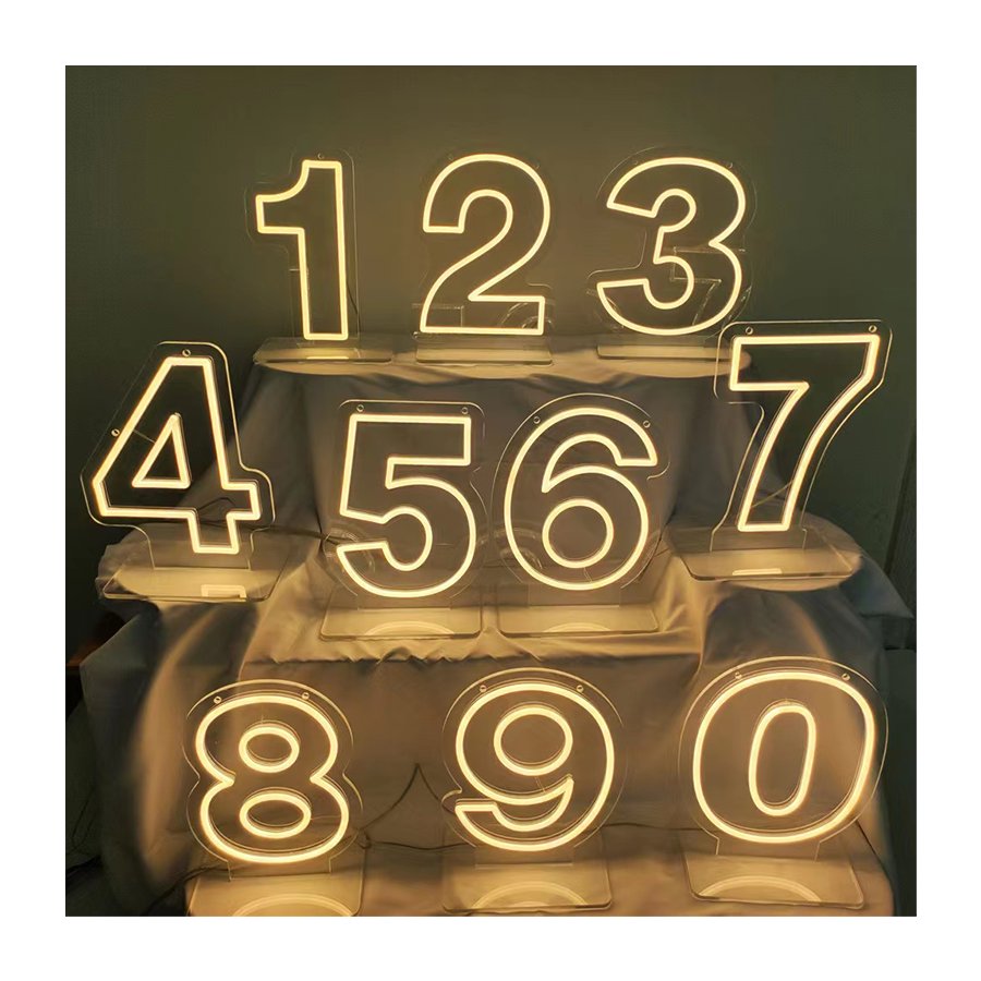 Winbo Free Design Rgb Neon LED Numbers Signs Standing Hang No Moq Logov 3ft 4ft Letters Large Flex Custom Neon Numbers