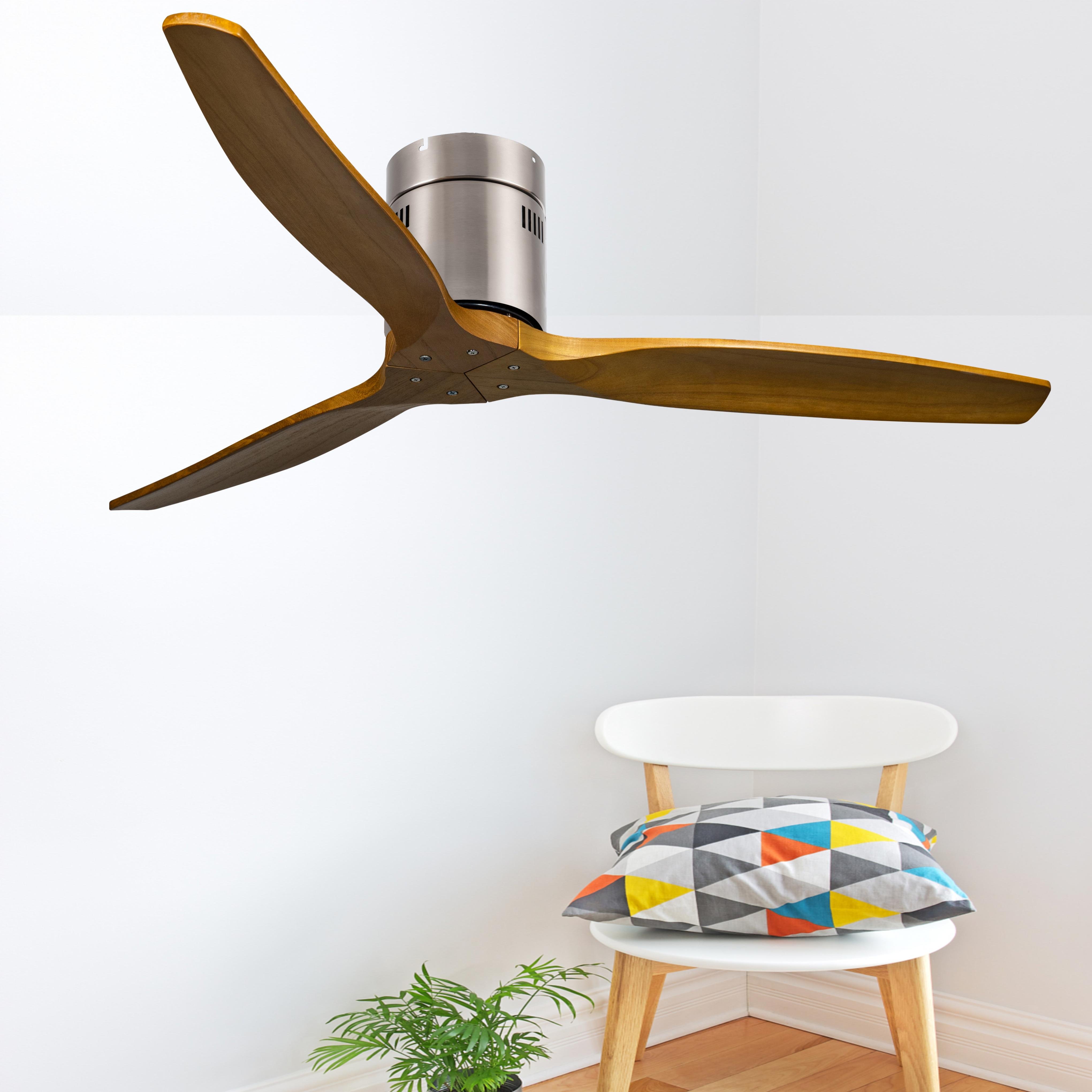 52 inch 3 blades wooden Ceiling fan with remote control high air flow low profile ceiling fans