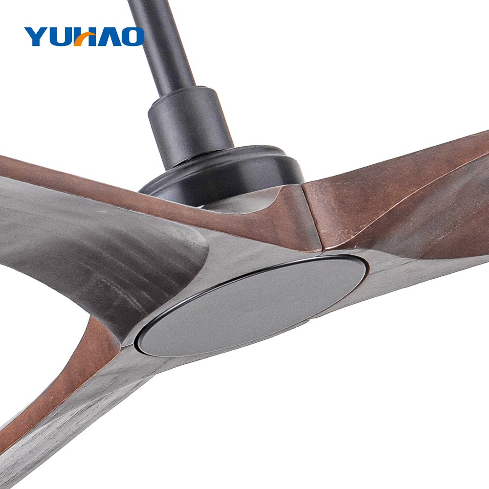 52" modern 3 solid wood wooden leaf blades DC motor silent ceiling fan without light