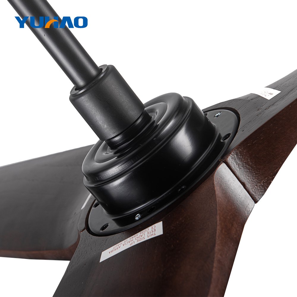 52" modern 3 solid wood wooden leaf blades DC motor silent ceiling fan without light