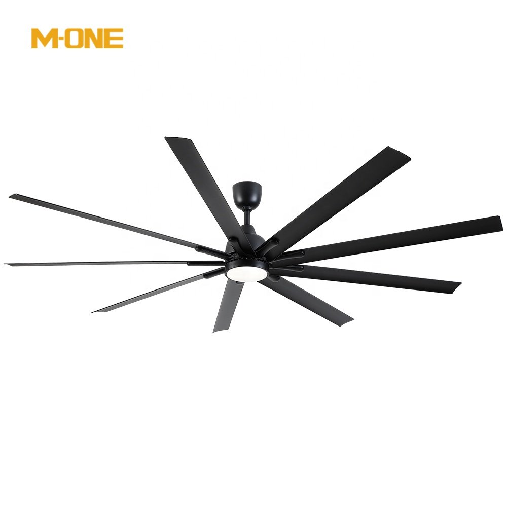 9 Blade Dc Remote Control Modern Big Size Large Industrial Ceiling Fan With LED Light