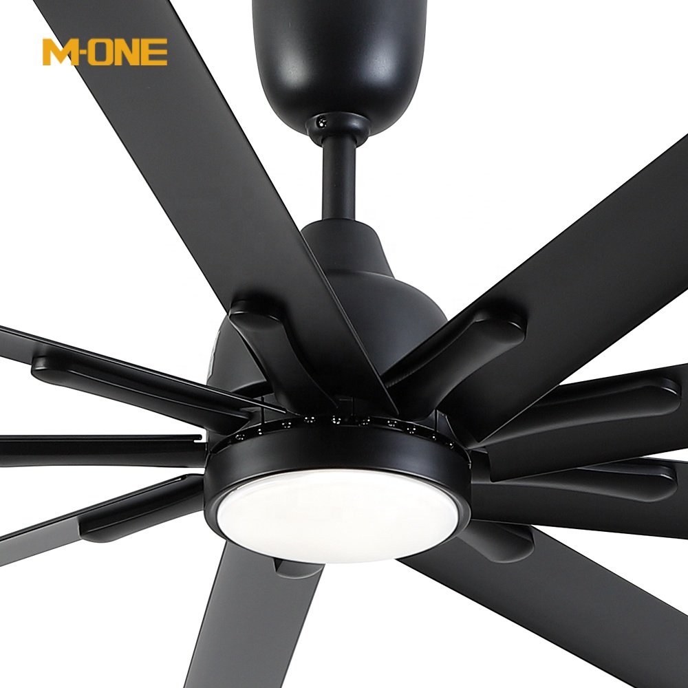 9 Blade Dc Remote Control Modern Big Size Large Industrial Ceiling Fan With LED Light