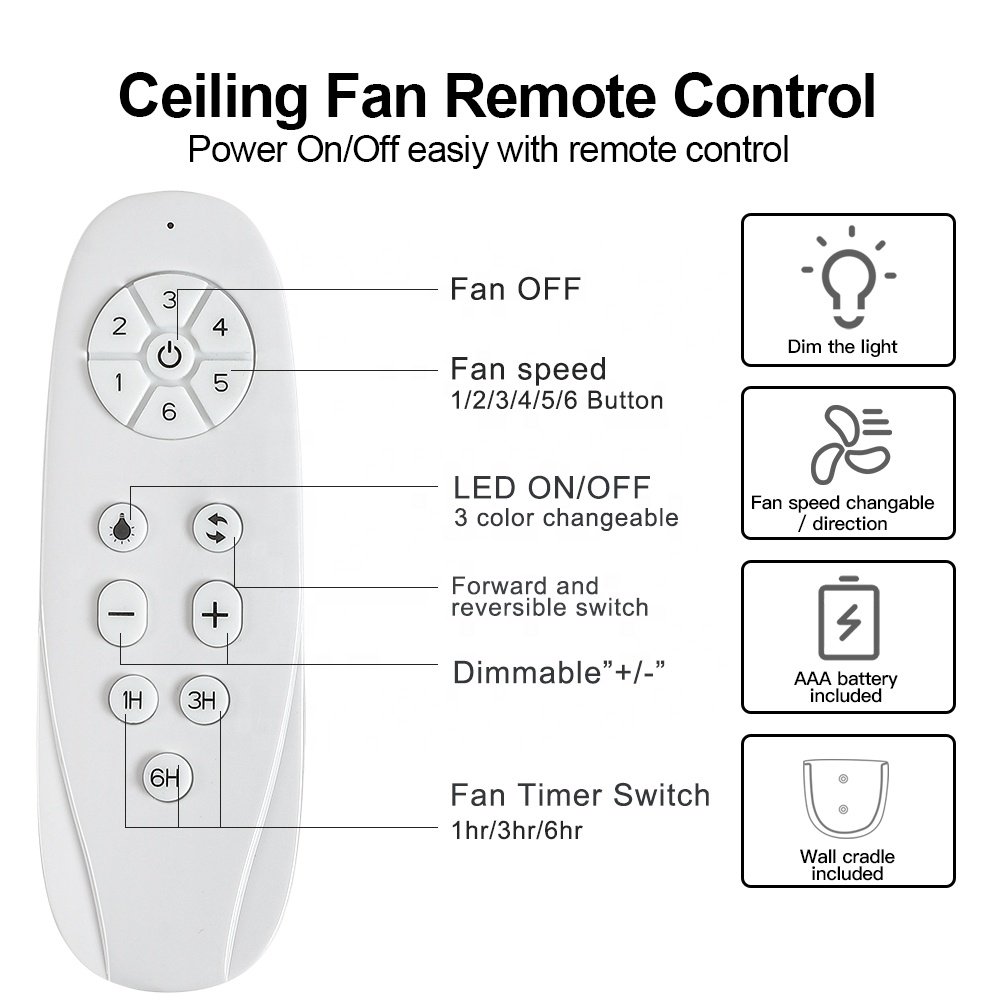 9 Blade Dc Remote Control Modern Big Size Large Industrial Ceiling Fan With LED Light