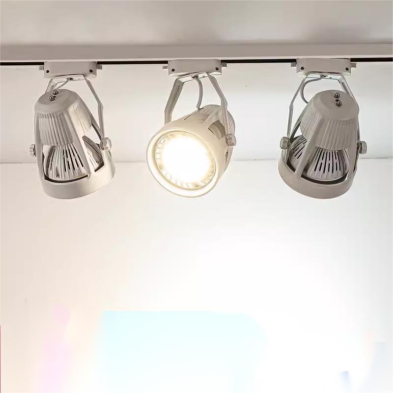 Modern Commercial Led Track Light fixture High Lumen Ra80 COB Spot Light Aluminium Casing 2 Wire No Flickering