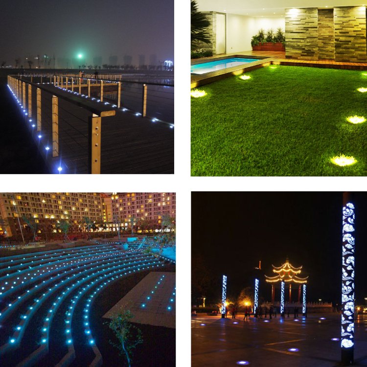 Solar Powered LED Ground Spotlight Waterproof Outdoor Disk Lamp for Garden Lawn Yard Road Underground Solar Garden Spotlight