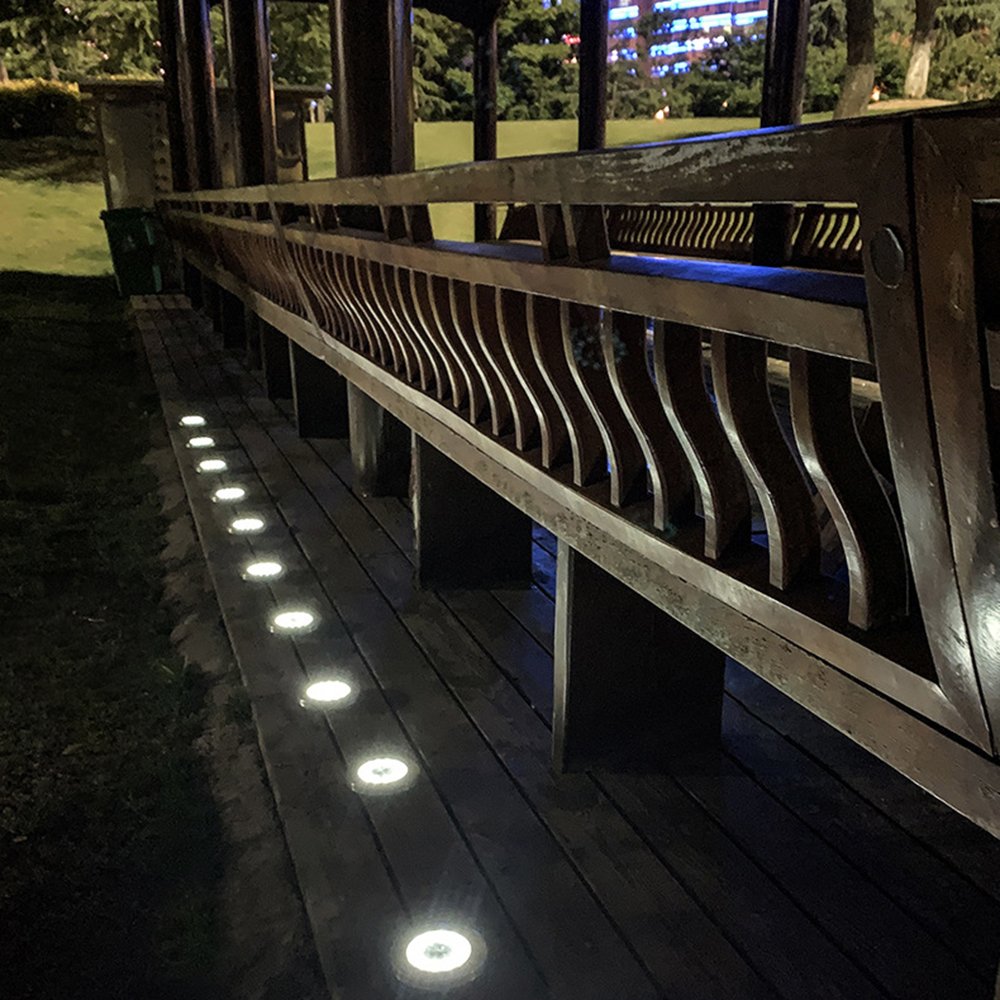 Solar Powered LED Ground Spotlight Waterproof Outdoor Disk Lamp for Garden Lawn Yard Road Underground Solar Garden Spotlight