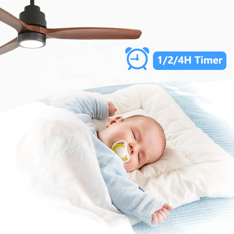 Wholesale Moderen Style Dc Motor Ceiling Fan Lights 52" 3 Wood Blades Reversible Ceiling Fan With Led Lights