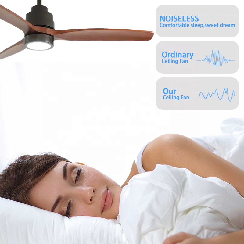 Wholesale Moderen Style Dc Motor Ceiling Fan Lights 52" 3 Wood Blades Reversible Ceiling Fan With Led Lights