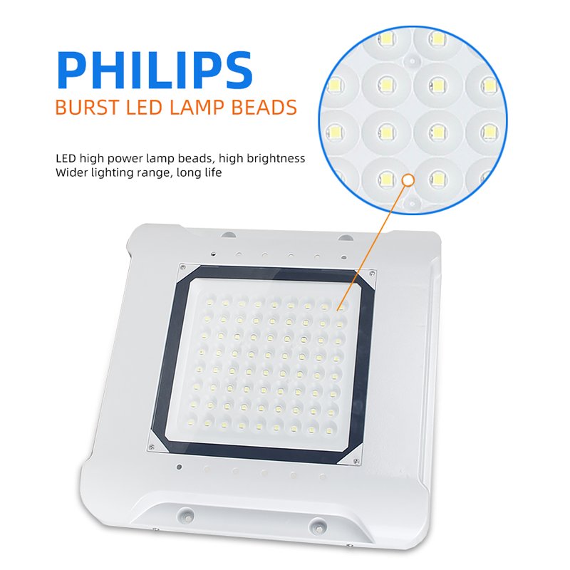 Outdoor waterproof square LED lights, gas stations filling station parking lots ceilings lighting warehouse LED lights