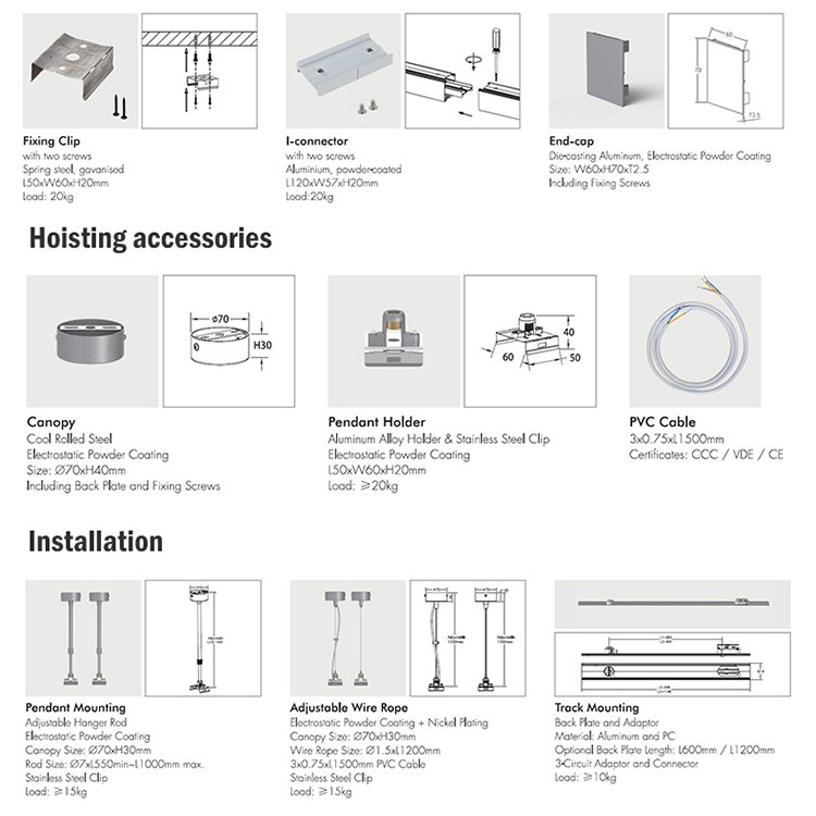 Modern Office Commercial 60W Led Linear Light Hanging Led Pendant Linear Light Tube Light