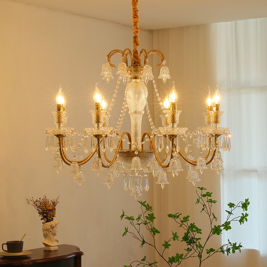 Guzhen factory direct sales modern chandelier outdoor wedding decoration black iron candle crystal lamp Household ceiling lamp