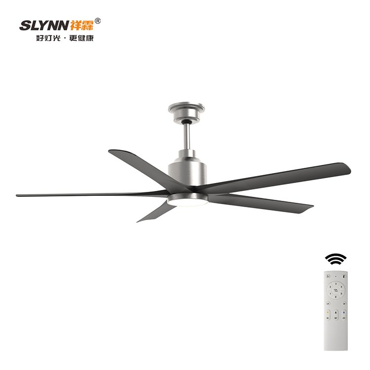 SLYNN Fan Light Silent Household Living Room Dining Room Suction Ceiling Hanging Type Ceiling Fan with Light Large Wind Fan