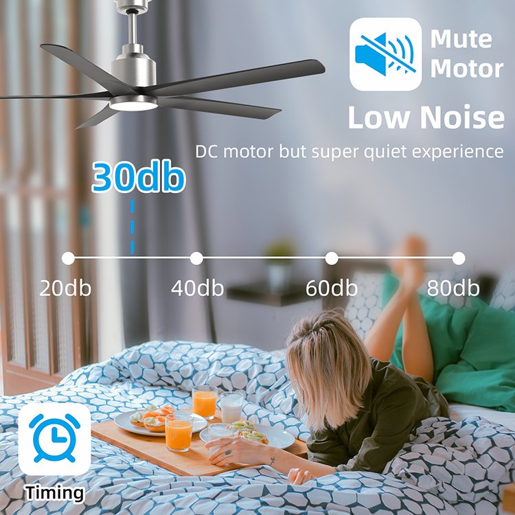 SLYNN Fan Light Silent Household Living Room Dining Room Suction Ceiling Hanging Type Ceiling Fan with Light Large Wind Fan