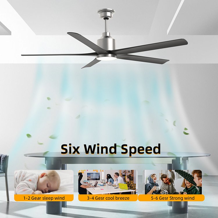 SLYNN Fan Light Silent Household Living Room Dining Room Suction Ceiling Hanging Type Ceiling Fan with Light Large Wind Fan